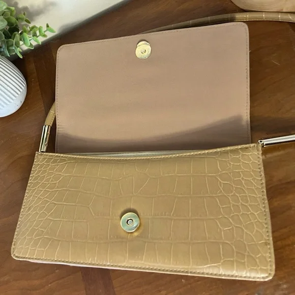 Nine West Tan Croc-Embossed Shoulder Bag - Picture 4 of 8